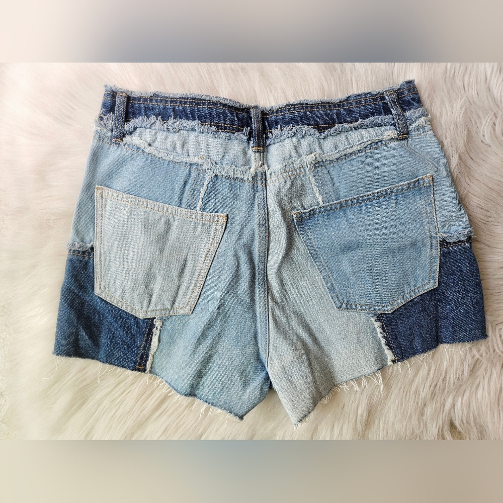Patchwork Denim Shorts - Picture 2 of 4